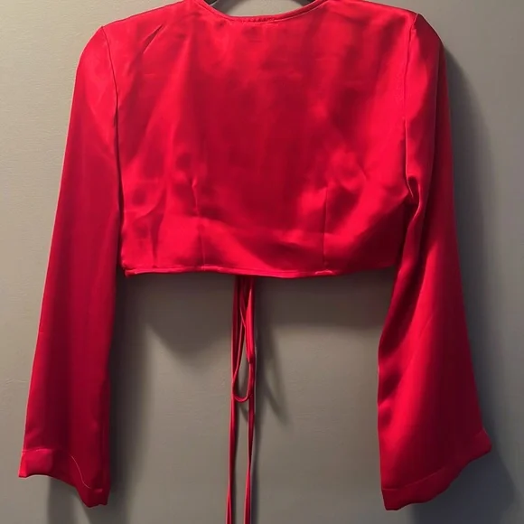 Dynamite Callie Wrap Satin Blouse - Picture 3 of 3